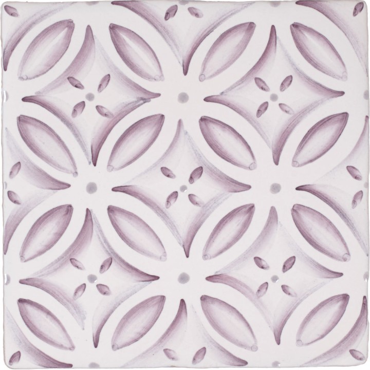 Cut out of lavender pink circle geometric pattern square tile