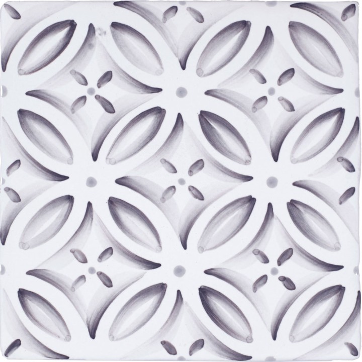 Cut out of grey circle geometric pattern square tile