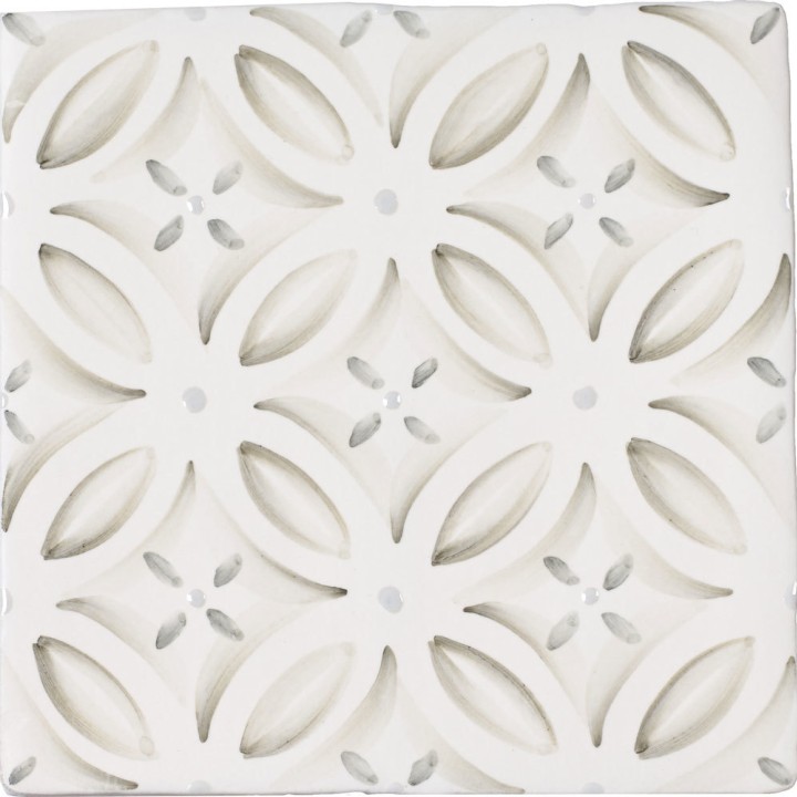 Cut out of sage green circle geometric pattern square tile