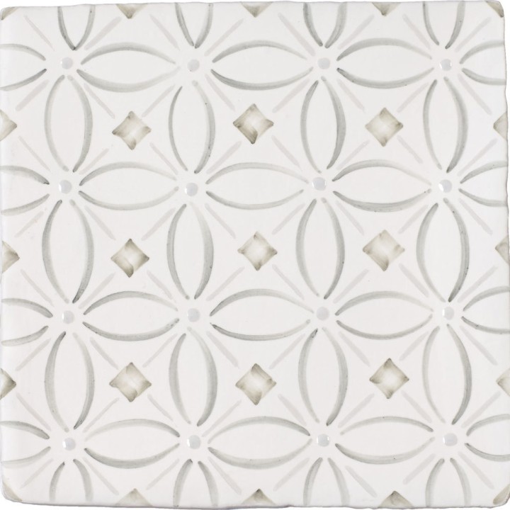 Cut out of sage green diamond geometric pattern square tile