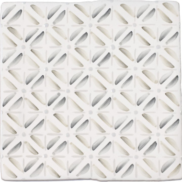 Cut out of sage green square geometric pattern square tile
