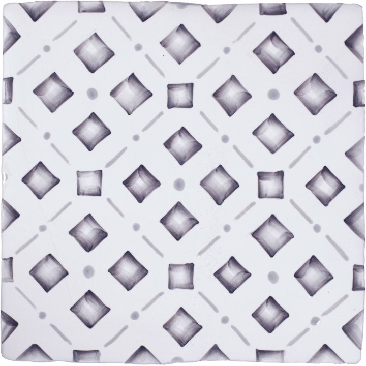 Cut out of a grey square geometric pattern tile