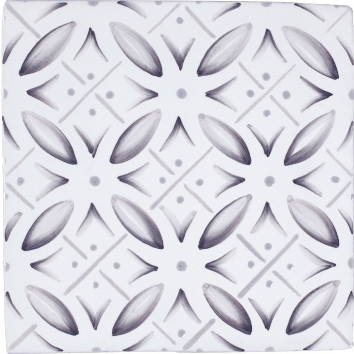 Cut out of a grey circular pattern square tile