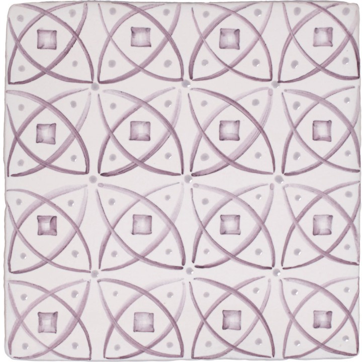 Cut out of lavender pink repeating circles geometric pattern square tile