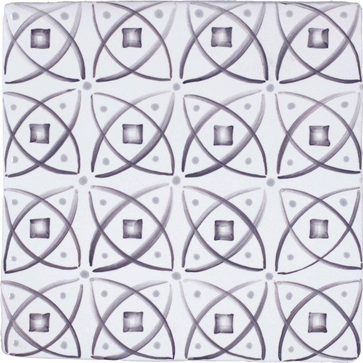 Cut out of grey repeating circles geometric pattern square tile