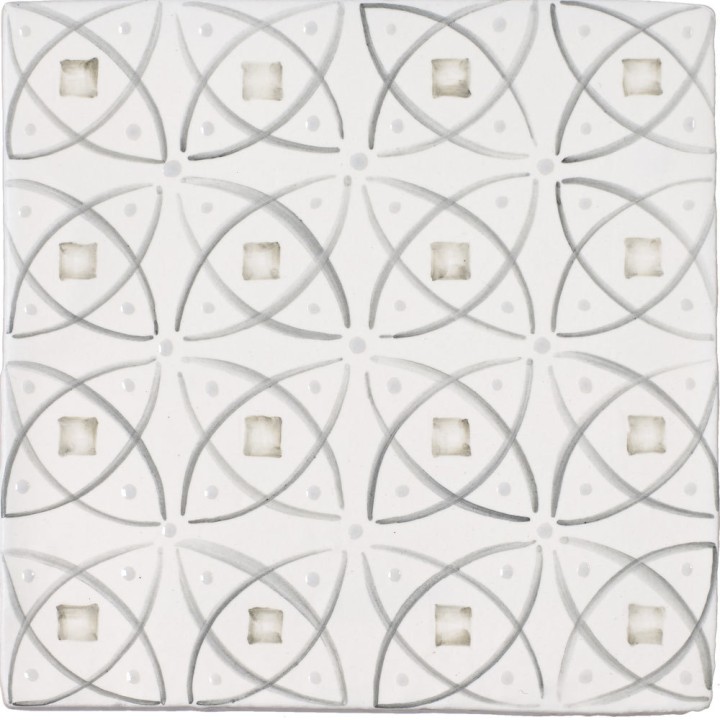 Cut out of sage green repeating circles geometric pattern square tile
