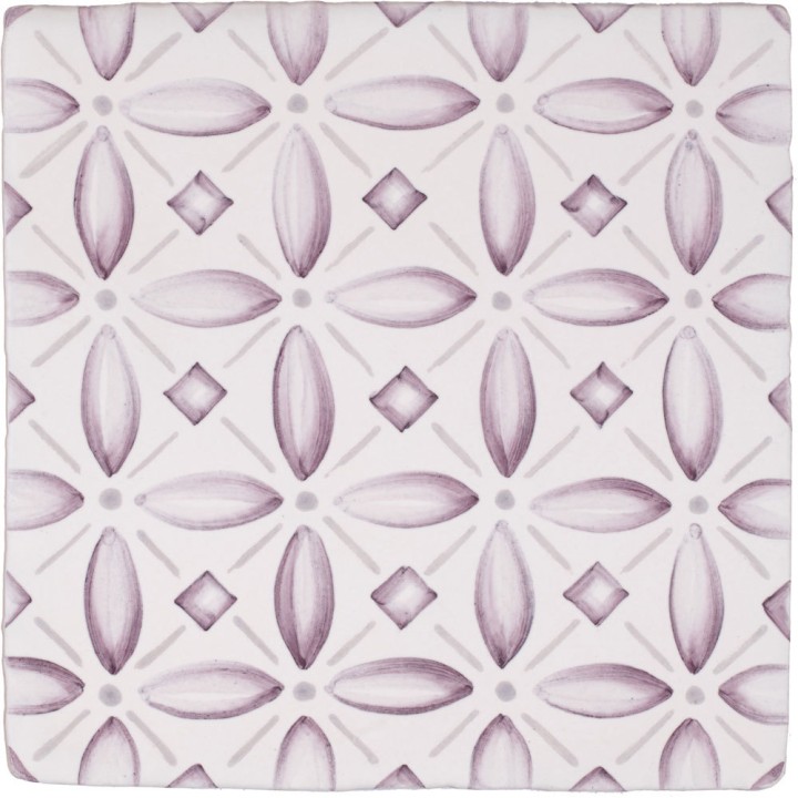 Cut out of lavender pink diamond crosses geometric pattern square tile
