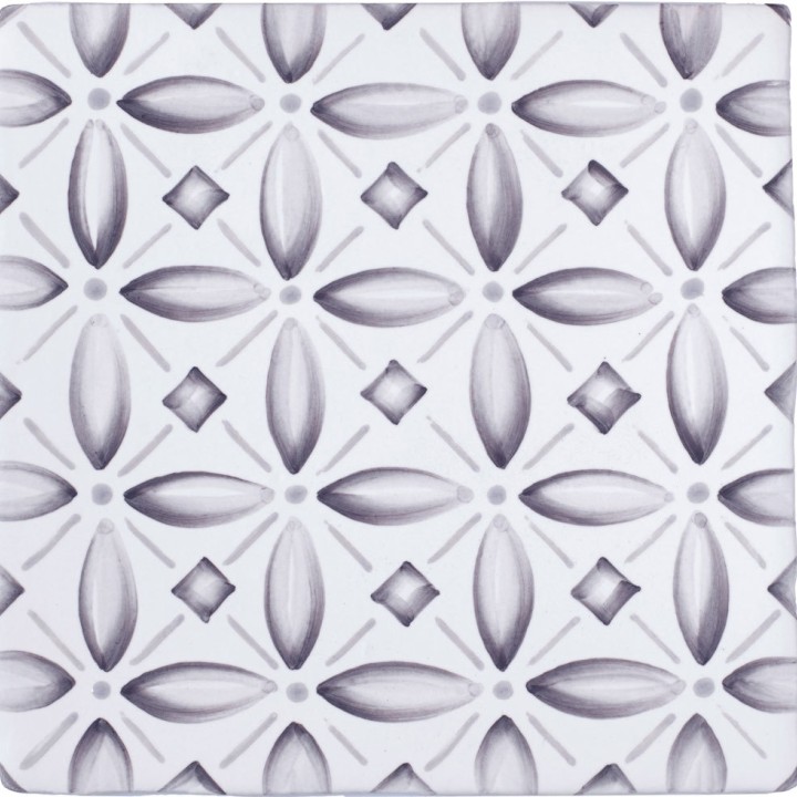 Cut out of grey diamond crosses geometric pattern square tile