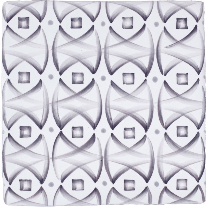 Cut out of grey overlapping circle geometric pattern square tile
