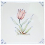 Polychrome Delft Flower 1 on White
