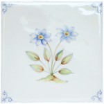Polychrome Delft Flower 2 on White