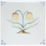 Polychrome Delft Flower 3 on White