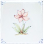 Polychrome Delft Flower 4 on White