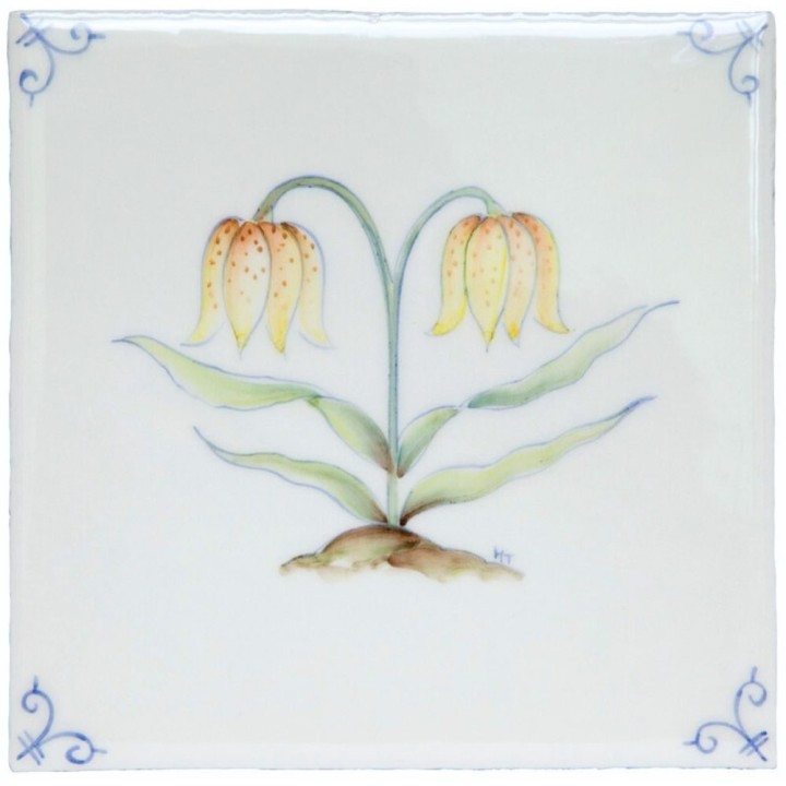 Polychrome Delft Flower 3 Square