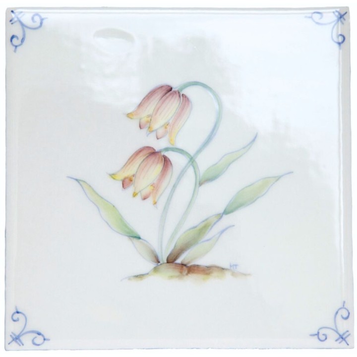 Polychrome Delft Flower 5 Square