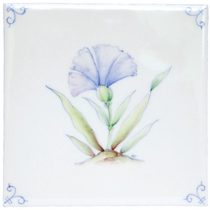 Polychrome Delft Flower 6 Square