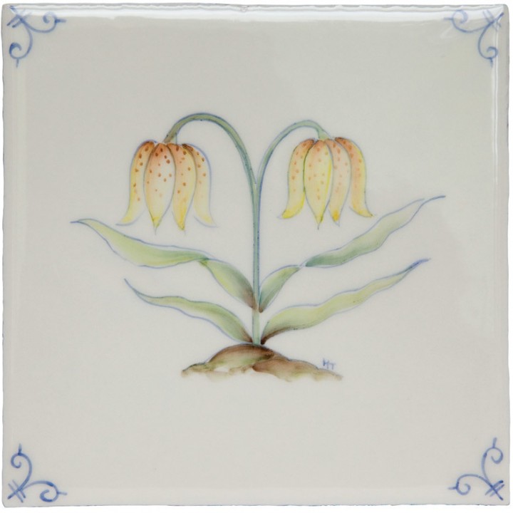 Polychrome Delft Flower 3 Square