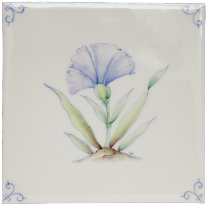 Polychrome Delft Flower 6 Square