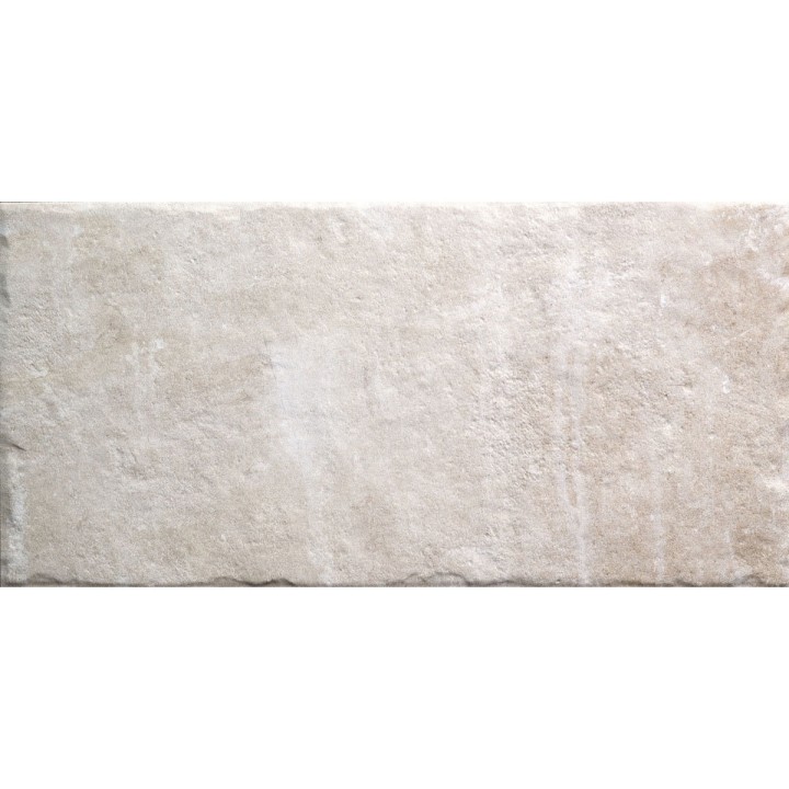 Cut out rectangle beige stone effect porcelain floor tile