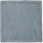 Cut out of a square grey blue crackle glazed handmade wall tile perfect for kitchen and bathrooms