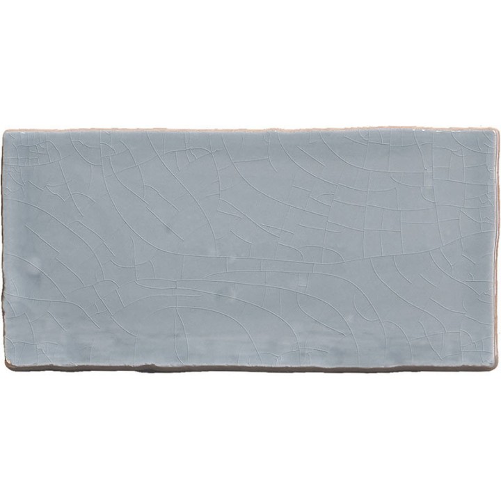 Cut out of a metro medium grey crackle glazed artisan wall tile perfect for kitchen and bathrooms