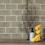 Seasons Meadow Grasses green brick shaped metro wall tiles