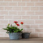 Seasons Spring Light pale pink brick shaped wall tiles