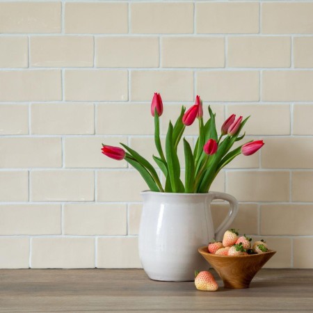 Seasons Summer Breeze pale yellow brick shaped metro wall tiles