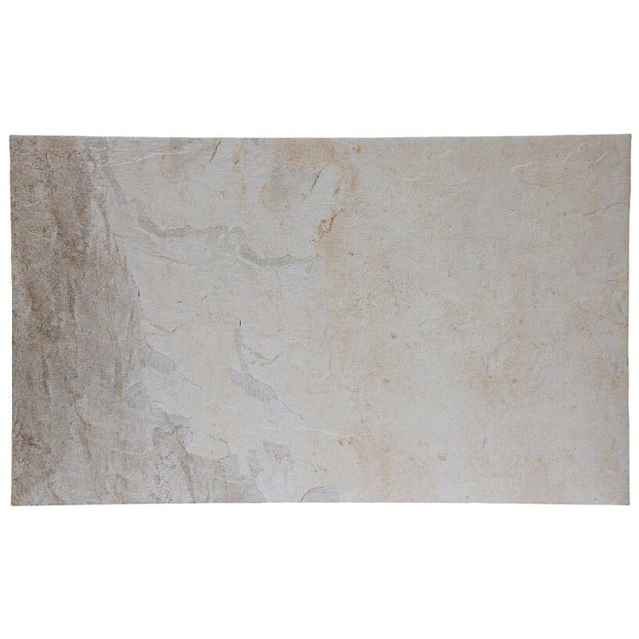 Cut out of rectangle warm taupe toned slate effect porcelain floor tile