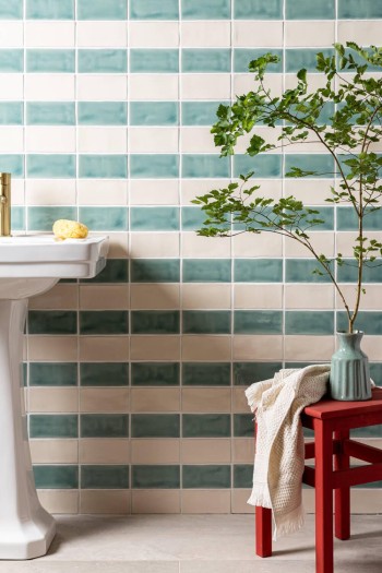 Vintage Velvet Lace Horizontal Stripe Lifestyle bathroom