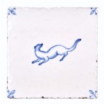 Wilding Pine Marten with corner motif on Chalk White