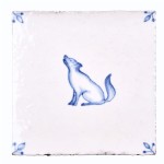 Wilding Wolf with corner motif on Chalk White
