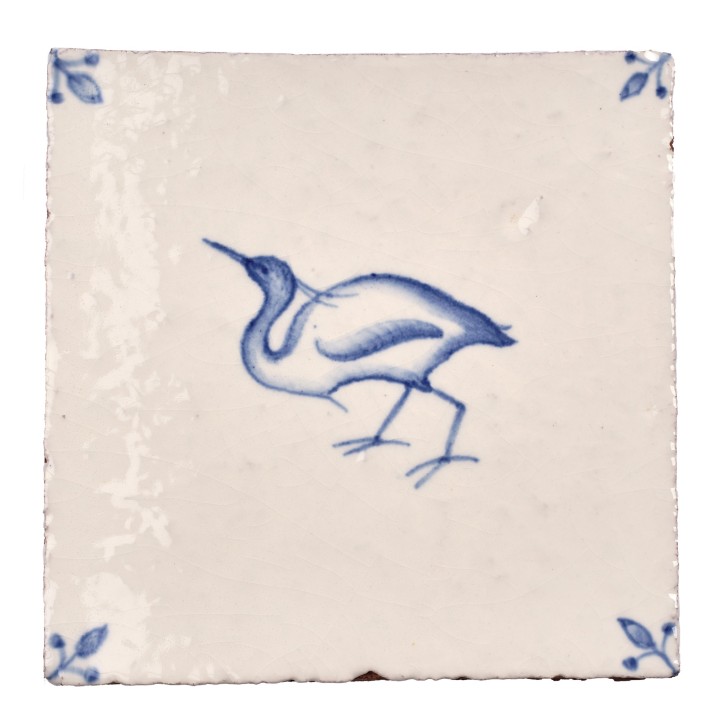 Wilding Egret with Corner Motif Square