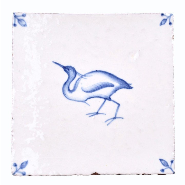 Wilding Egret with corner motif on Chalk White