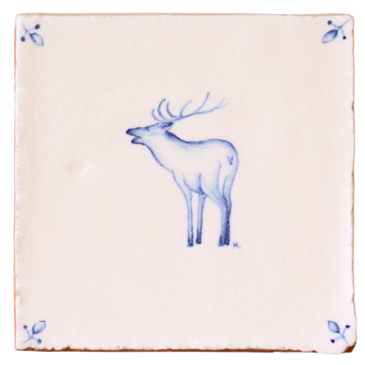 Wilding Stag with Corner Motif Square