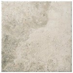 Cut out of a square york stone effect porcelain floor tile