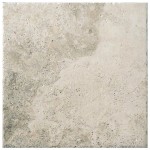 Cut out of a square york stone effect porcelain floor tile