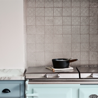 Neptune's Chichester kitchen features Ettie patterned tiles in Wool from  Marlborough Tiles