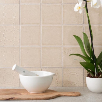 Ullswater Cedar Margot handpiped and plain wall tiles