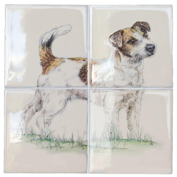 Bespoke hand painted jack russell dog tiles