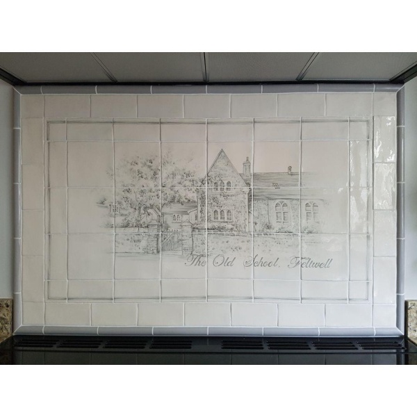 Bespoke hand painted range cooker panel