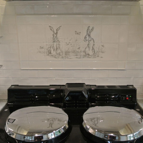 Tricia Falconer Bespoke handpainted hare panel