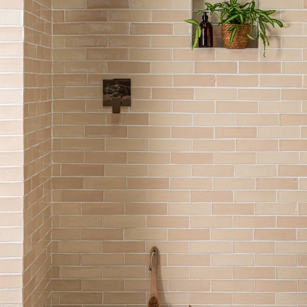 Isles uist skinny metro brick tiled shower edge WEB