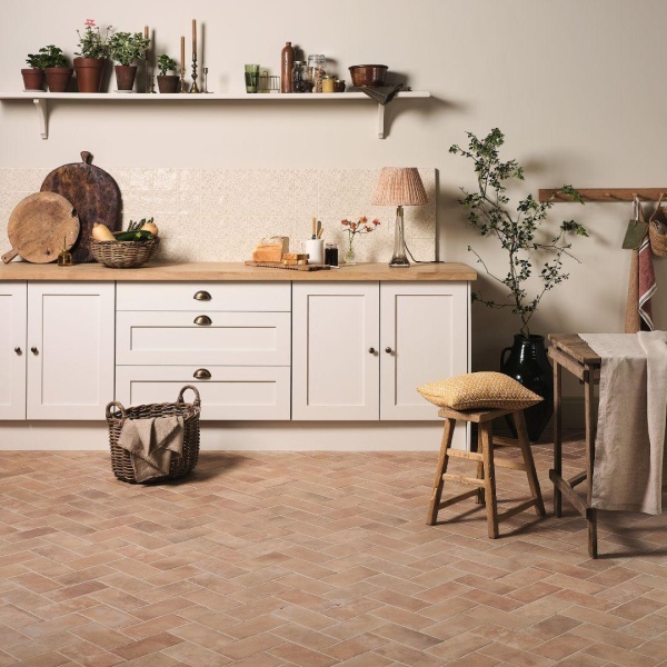 Andalucia Seville small brick terracotta effect porcelain floor tiles