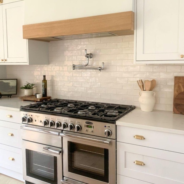 Contemporary Classics Antique White metro brick white handmade kitchen wall tiles