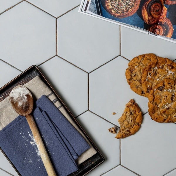 Matts Diminished Blue Hexagon stylised flatlay