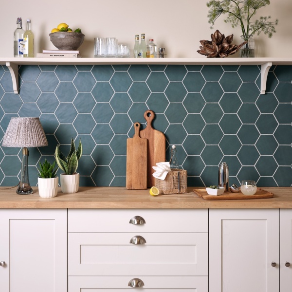 Latitude Dogger Hexagon Weathered Oak Honey Kitchen