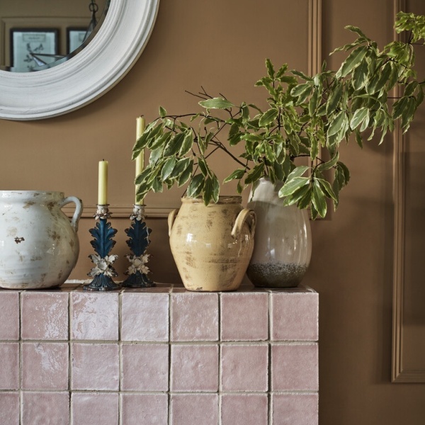 Medium BARBURY TILES OLD ROSE FIREPLACE DETAIL